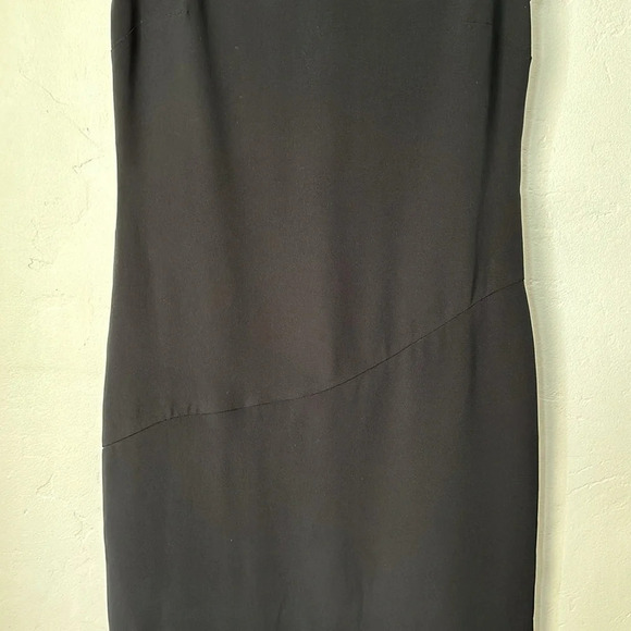 BLOOMINGDALE’S Silk Dress Black Classic Timeless Chic Midi Length, Size 2 - Picture 15 of 16